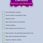 Cleaning checklist – Bedroom and Bathroom